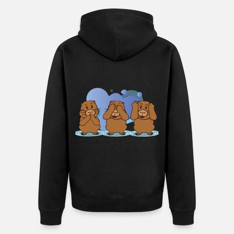 cochons de capybara - Veste à capuche bio Premium Unisexe - noir