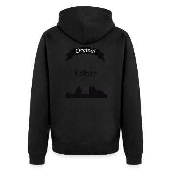 Orginal Kölner - Unisex Premium Organic Zip Hoodie - black - Back - Nico (187cm)
