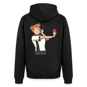 Carton rouge d'arbitre de football - Veste à capuche bio Premium Unisexe - noir - Dos - Nico (187cm)