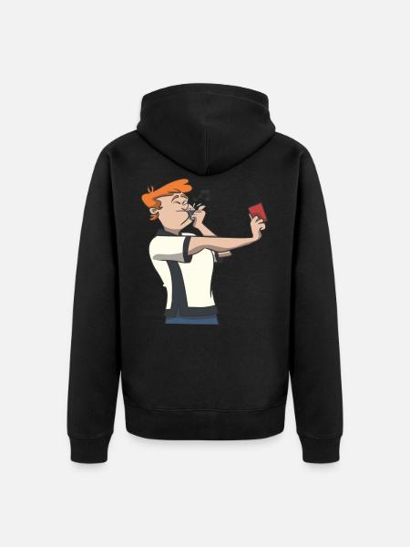 Soccer referee red card - Unisex Premium Organic Zip Hoodie - black