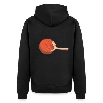 Idée cadeau basket ball - Veste à capuche bio Premium Unisexe - noir - Dos - Nico (187cm)