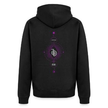 lineart Reiki cure cadeau cool - Veste à capuche bio Premium Unisexe - noir - Dos - Nico (187cm)