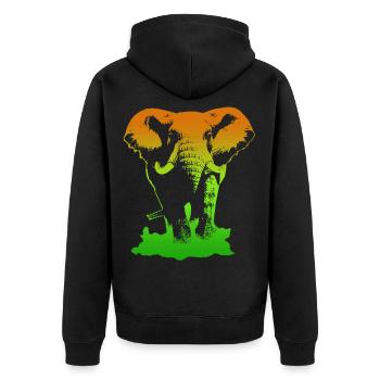 éléphant - Veste à capuche bio Premium Unisexe - noir - Dos - Nico (187cm)