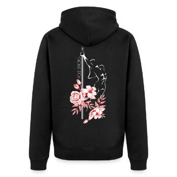 Blumenstock Tanz cooles Geschenk - Unisex Premium Bio Zip Hoodie - Schwarz - Hinten - Nico (187cm)