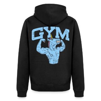 GYM - Veste à capuche bio Premium Unisexe - noir - Dos - Nico (187cm)