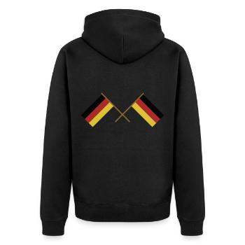 Deutschland - Unisex Premium Bio Zip Hoodie - Schwarz - Hinten - Nico (187cm)