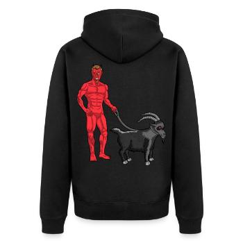 DEVIL WITH GOAT - Black Phillip fait un tour - Veste à capuche bio Premium Unisexe - noir - Dos - Nico (187cm)