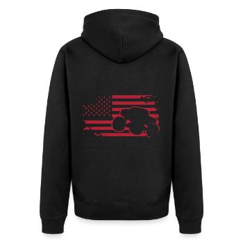 Monstre Truck Drapeau Usa America Drôle Cadeau - Veste à capuche bio Premium Unisexe - noir - Dos - Nico (187cm)