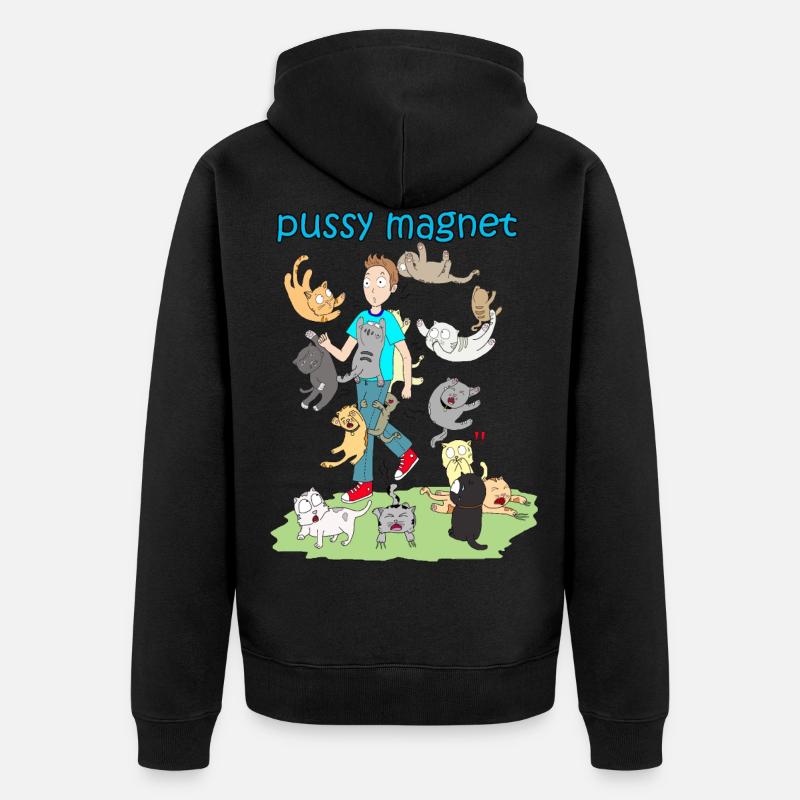 chemise de chats aimant chatte - Veste à capuche bio Premium Unisexe - noir
