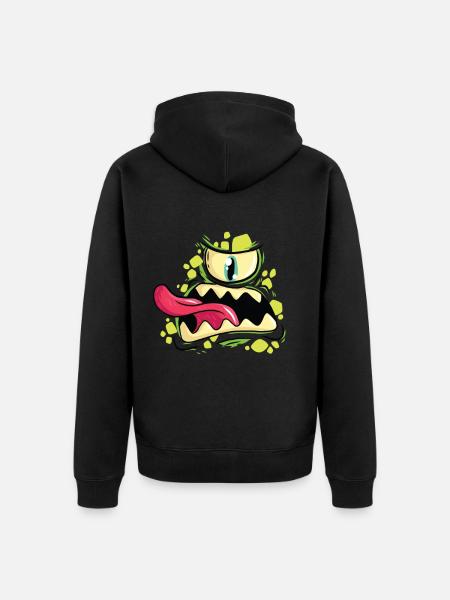 monster - Unisex Premium Organic Zip Hoodie - black