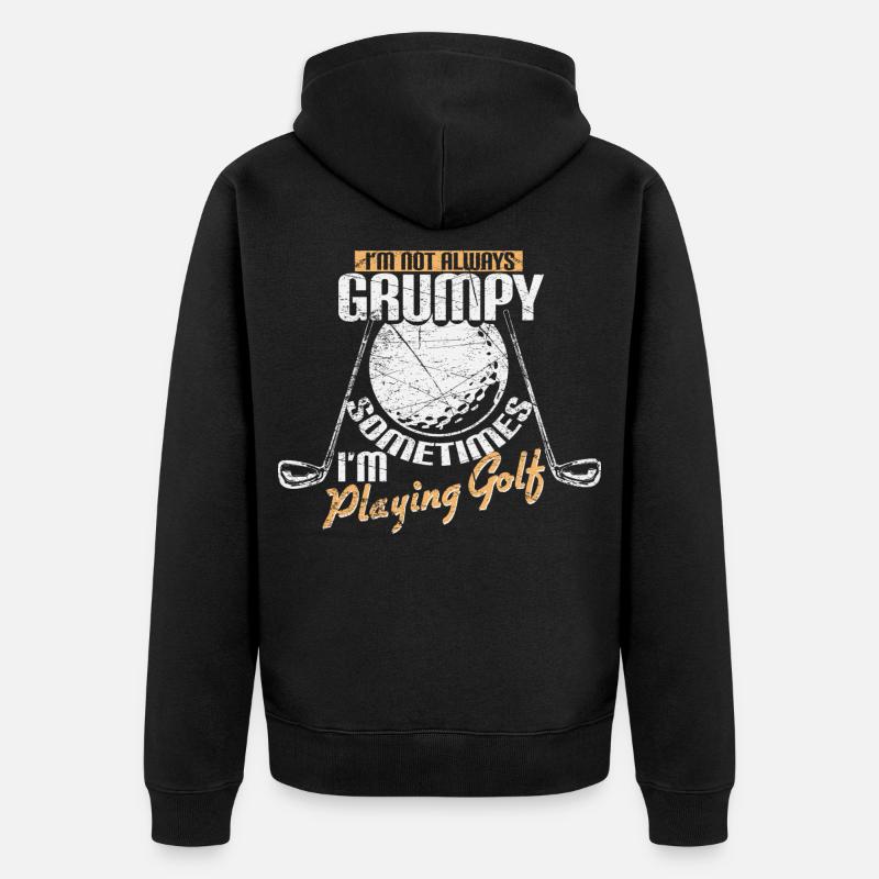 Golf Spruch - Unisex Premium Bio Zip Hoodie - Schwarz