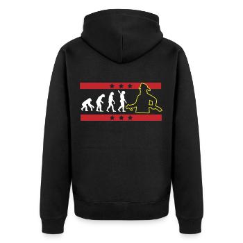 EVOLUTION FIREFIGHTER FIREFIGHTER FIREFIGHTER - Unisex Premium Organic Zip Hoodie - black - Back - Nico (187cm)