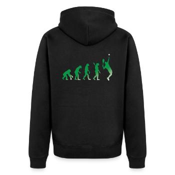 EVOLUTION TENNIS - Unisex Premium Bio Zip Hoodie - Schwarz - Hinten - Nico (187cm)