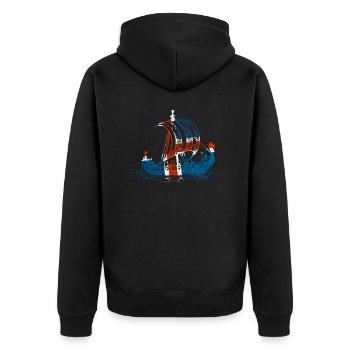 Bateau viking islandais - Bateau viking islandais - Veste à capuche bio Premium Unisexe - noir - Dos - Nico (187cm)