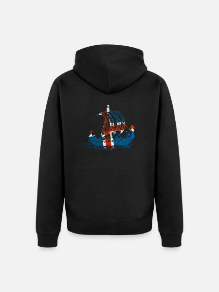 Bateau viking islandais - Bateau viking islandais - Veste à capuche bio Premium Unisexe - noir