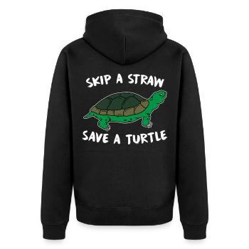Tortue mer amour des animaux cadeau - Veste à capuche bio Premium Unisexe - noir - Dos - Nico (187cm)