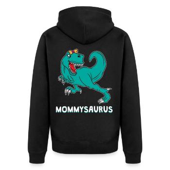 Dinosaur Dino T-Rex Mom Mother Mom Gift - Unisex Premium Organic Zip Hoodie - black - Back - Nico (187cm)