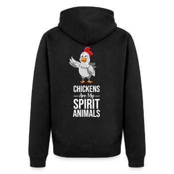 Chicken Whisperer Chicken Farmer Chicken Rooster Gift - Unisex Premium Organic Zip Hoodie - black - Back - Nico (187cm)