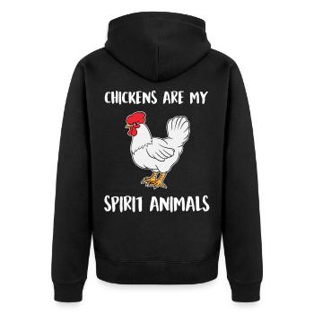 Chicken Whisperer Chicken Farmer Chicken Rooster Gift - Unisex Premium Organic Zip Hoodie - black - Back - Nico (187cm)