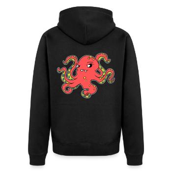 Octopus poulpe poulpe poisson cadeau - Veste à capuche bio Premium Unisexe - noir - Dos - Nico (187cm)