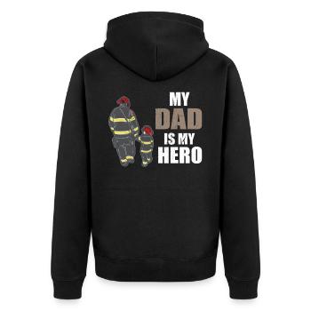MON PAPA EST MON HERO FIREMAN PAPA HERO - Veste à capuche bio Premium Unisexe - noir - Dos - Nico (187cm)