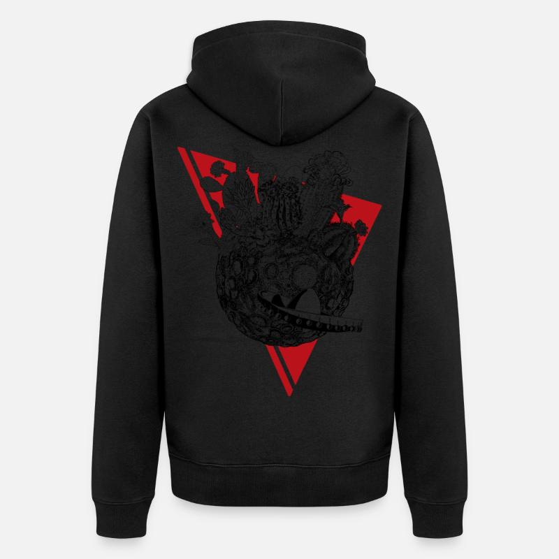 Planète des cactus en noir - Veste à capuche bio Premium Unisexe - undefined