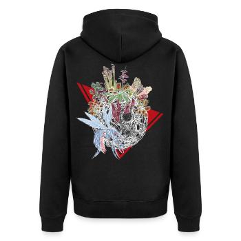 Planète de plantes carnivores en couleur - Veste à capuche bio Premium Unisexe - noir - Dos - Nico (187cm)