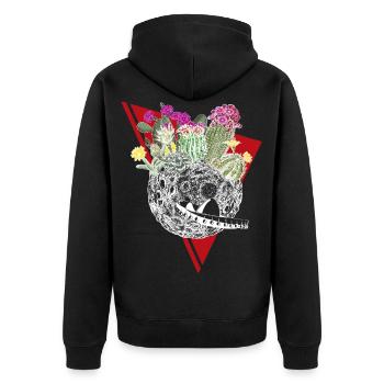 Planète de cactus en couleur - Veste à capuche bio Premium Unisexe - noir - Dos - Nico (187cm)
