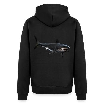 Shark - Unisex Premium Organic Zip Hoodie - black - Back - Nico (187cm)