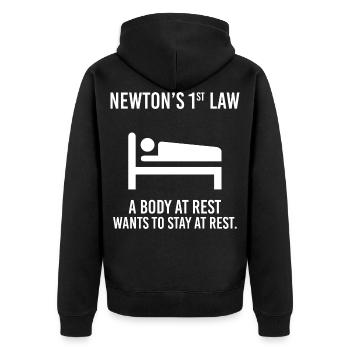 Physique Drôle de sort citation Newton blague physicien - Veste à capuche bio Premium Unisexe - noir - Dos - Nico (187cm)