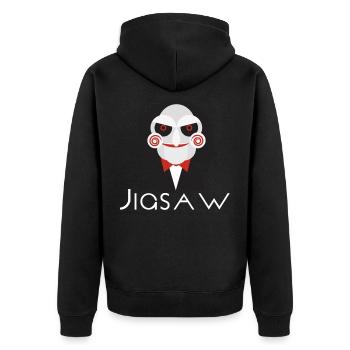 Jigsaw as Doll - Puzzle as a doll - Unisex Premium Organic Zip Hoodie - black - Back - Nico (187cm)