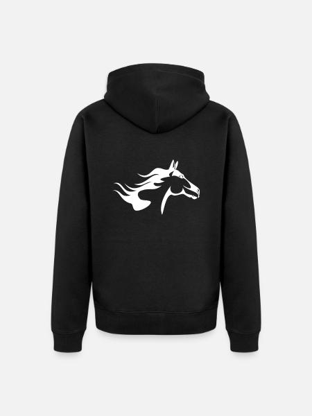 Pferdekopf - Unisex Premium Bio Zip Hoodie - Schwarz