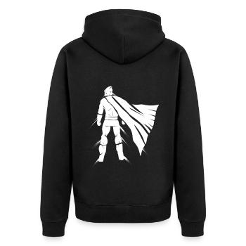 Super-héros - Veste à capuche bio Premium Unisexe - noir - Dos - Nico (187cm)