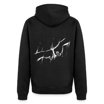 Brofist - Unisex Premium Bio Zip Hoodie - Schwarz - Hinten - Nico (187cm)