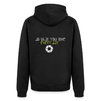 photographer - Unisex Premium Organic Zip Hoodie - black - Back - Nico (187cm)