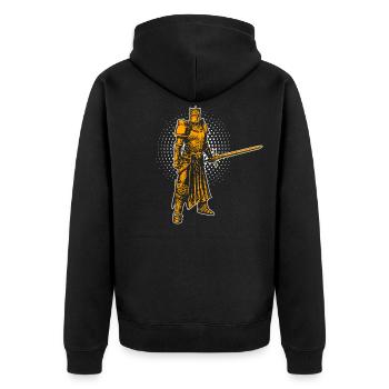Chevalier moyen age - Veste à capuche bio Premium Unisexe - noir - Dos - Nico (187cm)