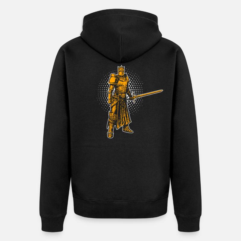 Chevalier moyen age - Veste à capuche bio Premium Unisexe - noir