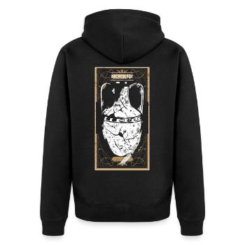 Glass archeology discovery gift - Unisex Premium Organic Zip Hoodie - black - Back - Nico (187cm)