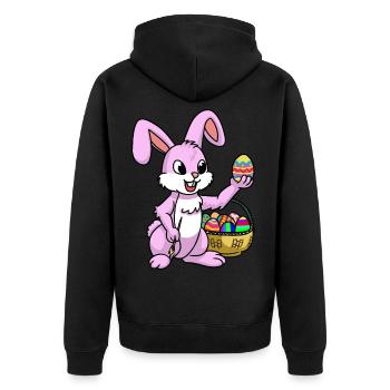 Oeuf de lapin de Pâques rose Lapin de Pâques Peinture Enfant Oeufs de Pâques - Veste à capuche bio Premium Unisexe - noir - Dos - Nico (187cm)