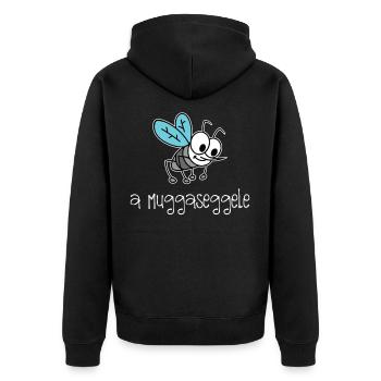 Schwaben Design a Muggaseggele schwäbisch - Unisex Premium Bio Zip Hoodie - Schwarz - Hinten - Nico (187cm)