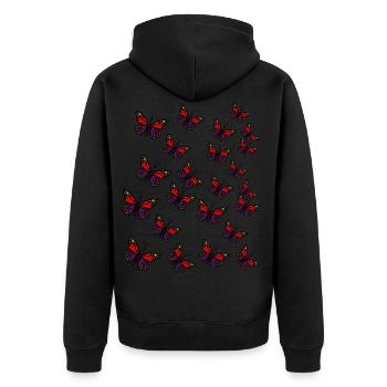 Papillons Insectes Insectes Papillon - Veste à capuche bio Premium Unisexe - noir - Dos - Nico (187cm)