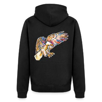 Adler - Unisex Premium Bio Zip Hoodie - Schwarz - Hinten - Nico (187cm)