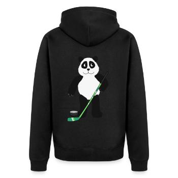 Panda Panda Bear Hockey sur glace Puck Hockey Enfants - Veste à capuche bio Premium Unisexe - noir - Dos - Nico (187cm)