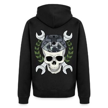Mécanicien automobile visseurs mécaniciens amateurs voiture - Veste à capuche bio Premium Unisexe - noir - Dos - Nico (187cm)