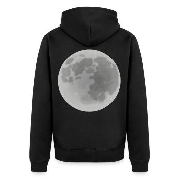 Mond - Unisex Premium Bio Zip Hoodie - Schwarz - Hinten - Nico (187cm)