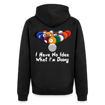 Billard Snooker Pool Spieler Lustig Geschenk - Unisex Premium Bio Zip Hoodie - Schwarz - Hinten - Nico (187cm)