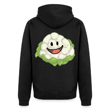 Chou-fleur Chou Légumes Végétalien Sain - Veste à capuche bio Premium Unisexe - noir - Dos - Nico (187cm)