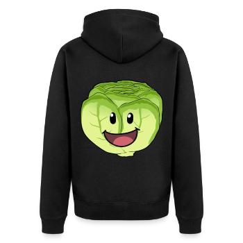Cabbage cabbage cabbage vegetable vegan food - Unisex Premium Organic Zip Hoodie - black - Back - Nico (187cm)