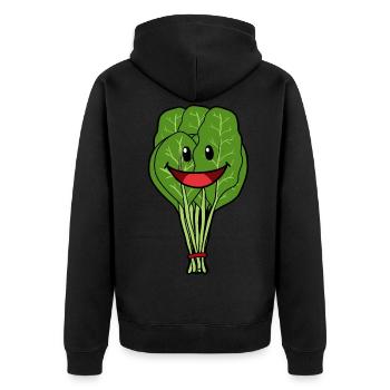 Spinach Vegetables Vegan Vegan Cook Healthy Cuisine - Unisex Premium Organic Zip Hoodie - black - Back - Nico (187cm)