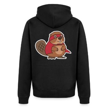 Cadeau de natation de la vie super-rivière castor rivière - Veste à capuche bio Premium Unisexe - noir - Dos - Nico (187cm)